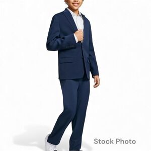 Calvin Klein Boys Blue 2 Piece Suit Set Size 10 Regular‎ Stretch Slim NWT